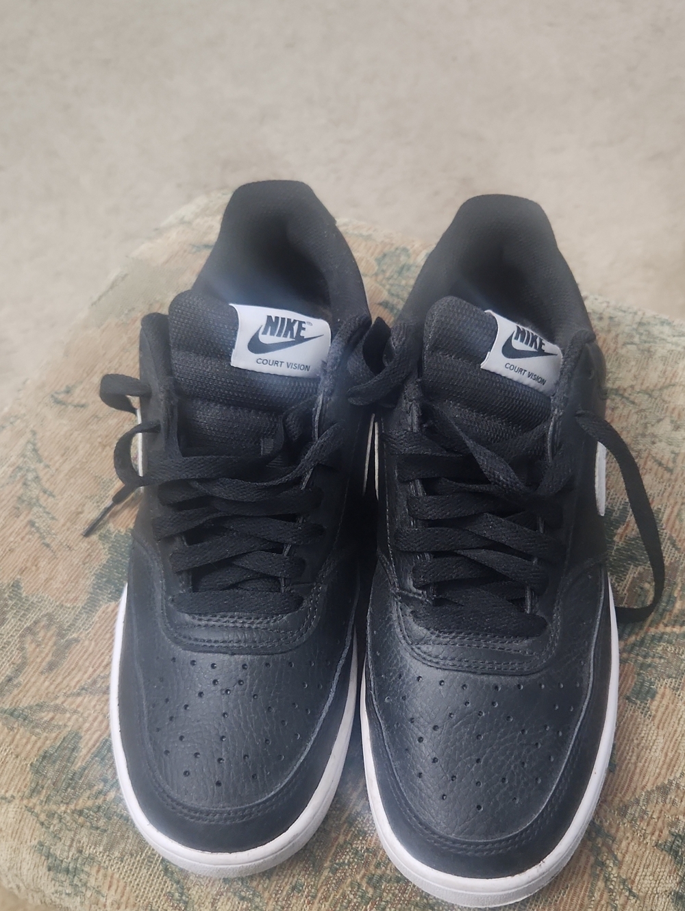 Nike Court Vision Low Men’s Sneakers in Black and White